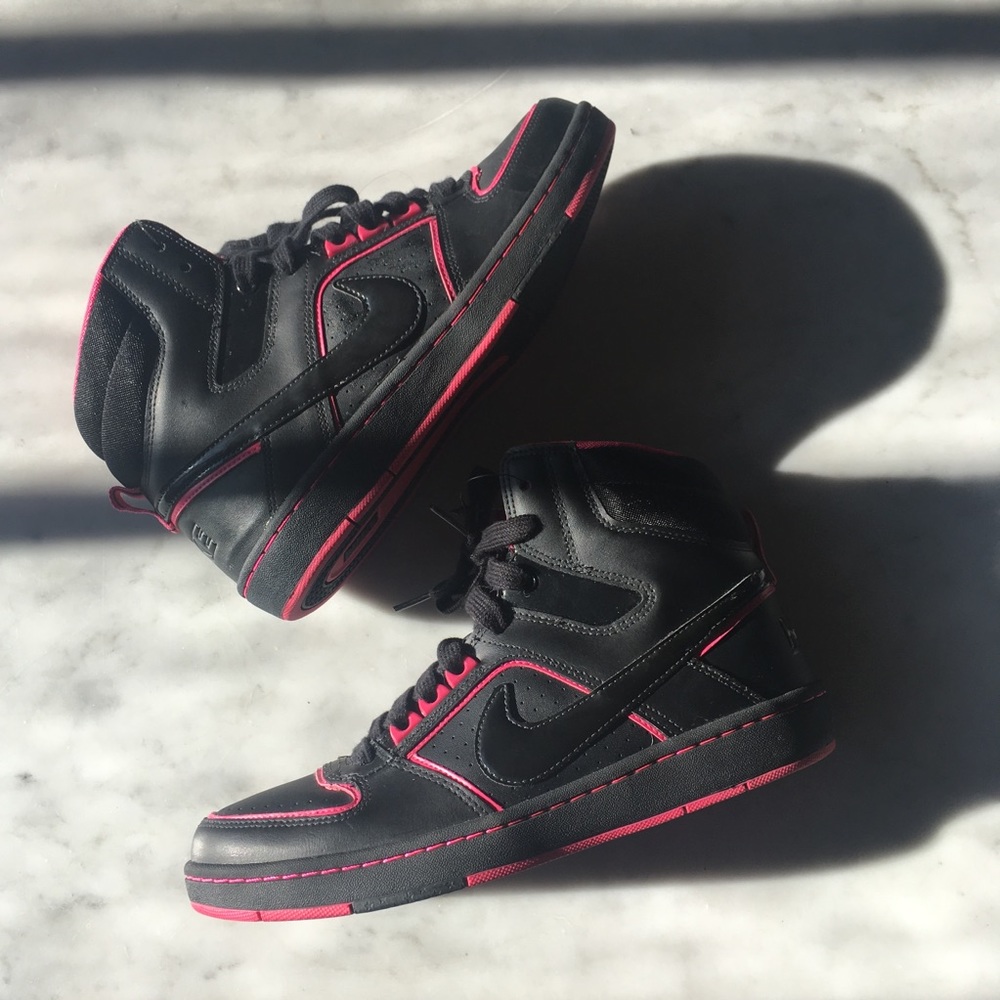 Nike Air Force Women's Black & Pink High Top Shoes